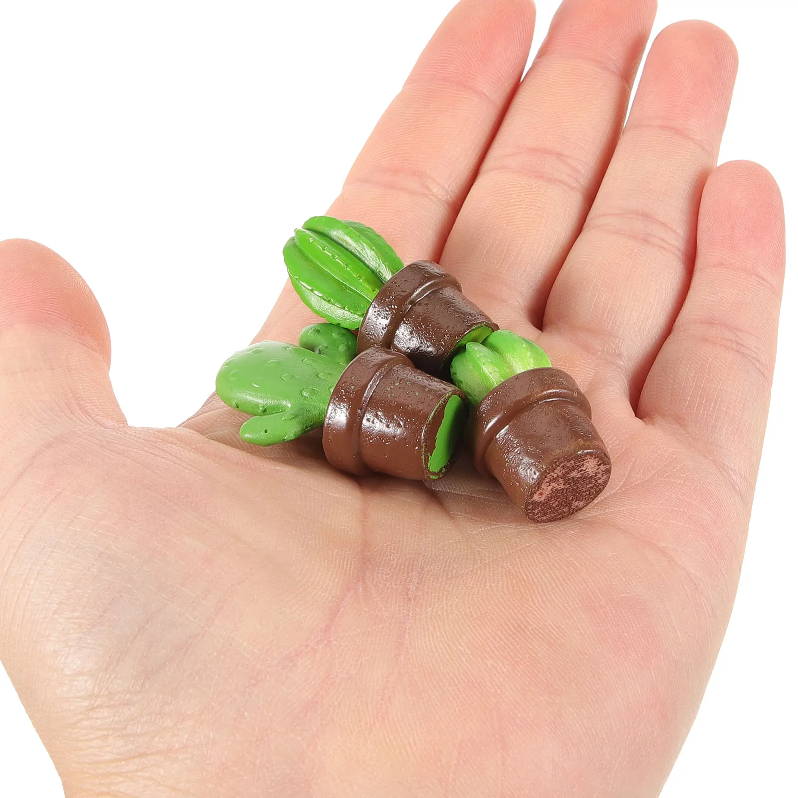 

6 Pcs Simulated Cactus Potted Plants Resin Decorations Miniature Garden Lawn Patio Accessories Lightweight Cactus nament