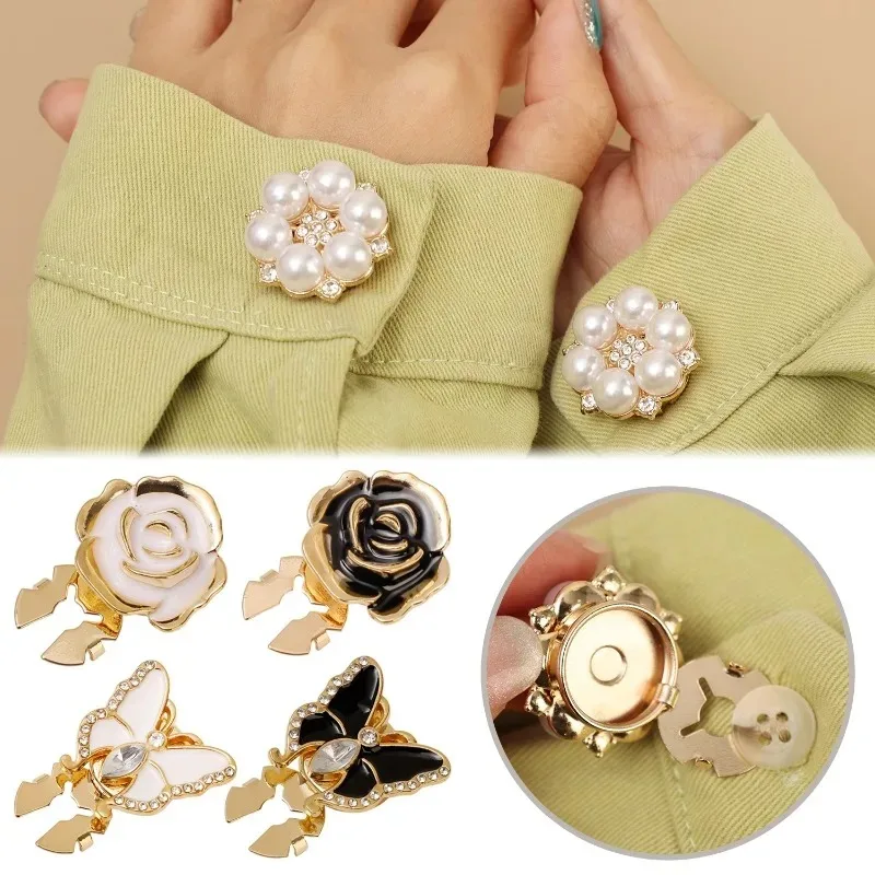 

Женские чехлы на пуговицы без шитья, пуговицы рубашки со стразами, блестящие украшения для рубашек, модная одежда «сделай сам», аксессуары, подарок