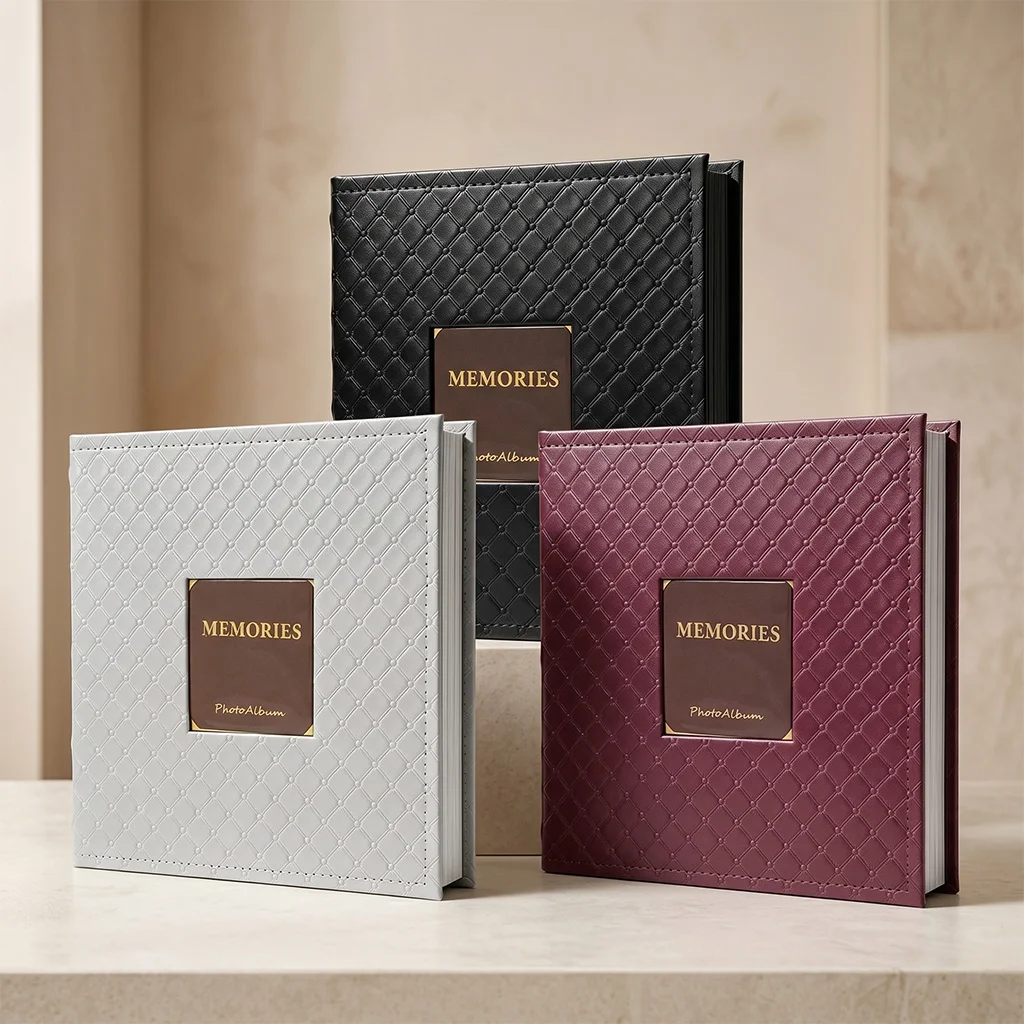 Premium PU Leather Photo Album Holds 200pcs 6 Inch Photos,Writing Note Space, for Wedding, Baby Growth & Family Keepsake Gift