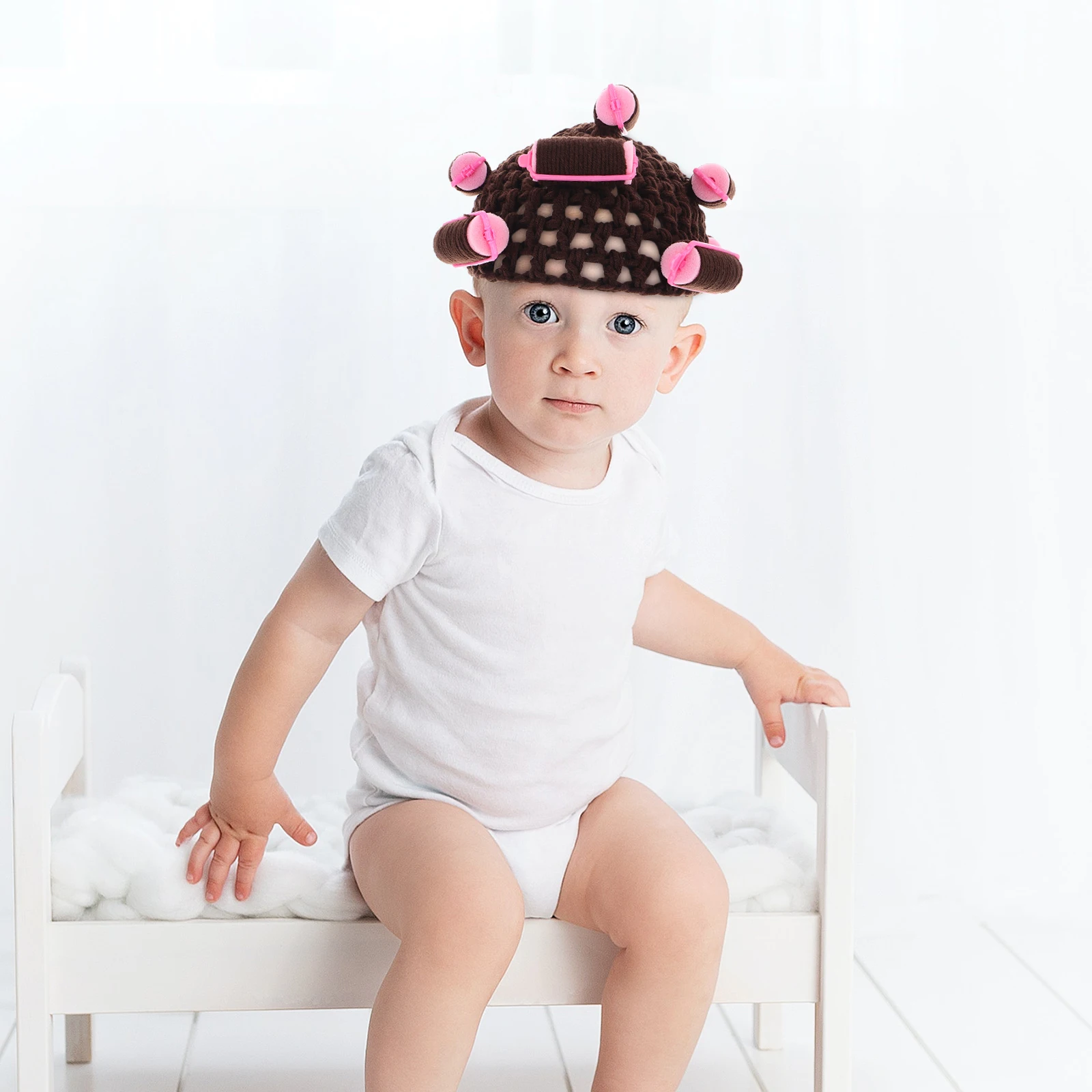 

Newborn Baby Photography Props Crochet Knit Hat Funny Cute Photo Shoot Props Newborn Picture Outfit Baby Wigs