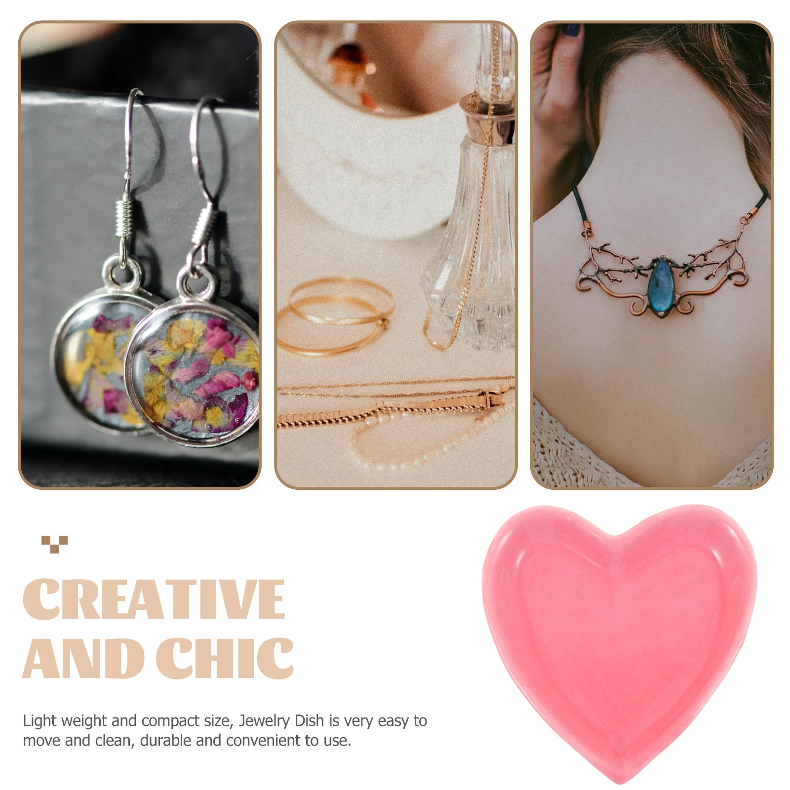 Jewelry Display Tray Ceramic Heart Ring Holder for Home Hotel Dorm Decorative Jewelry Organizer Trinket Storage Plate