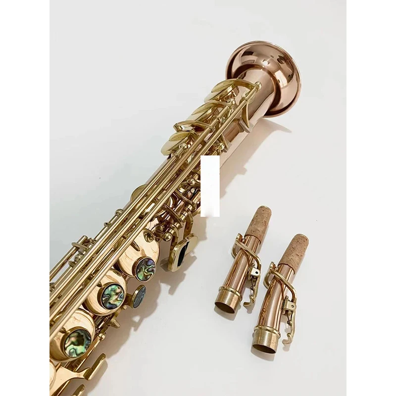 

High end B key professional treble saxophone phosphor bronze gold plated key professional grade tone sax soprano jazz instrument