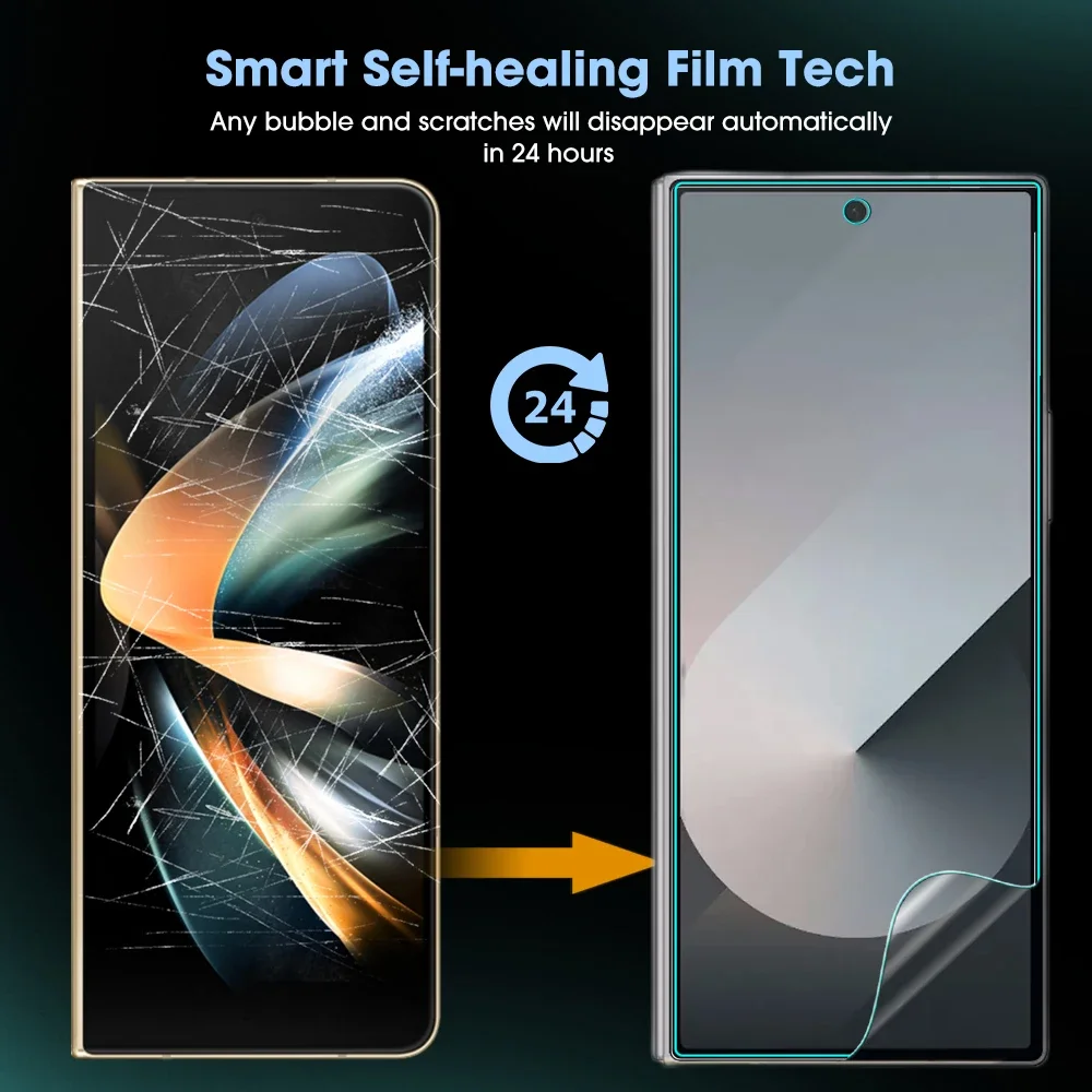 9 in 1 Clear Hydrogel Film For Samsung Z Fold 6 Fold6 Front Back Screen Protector Full Coverage Soft TPU Protective Films