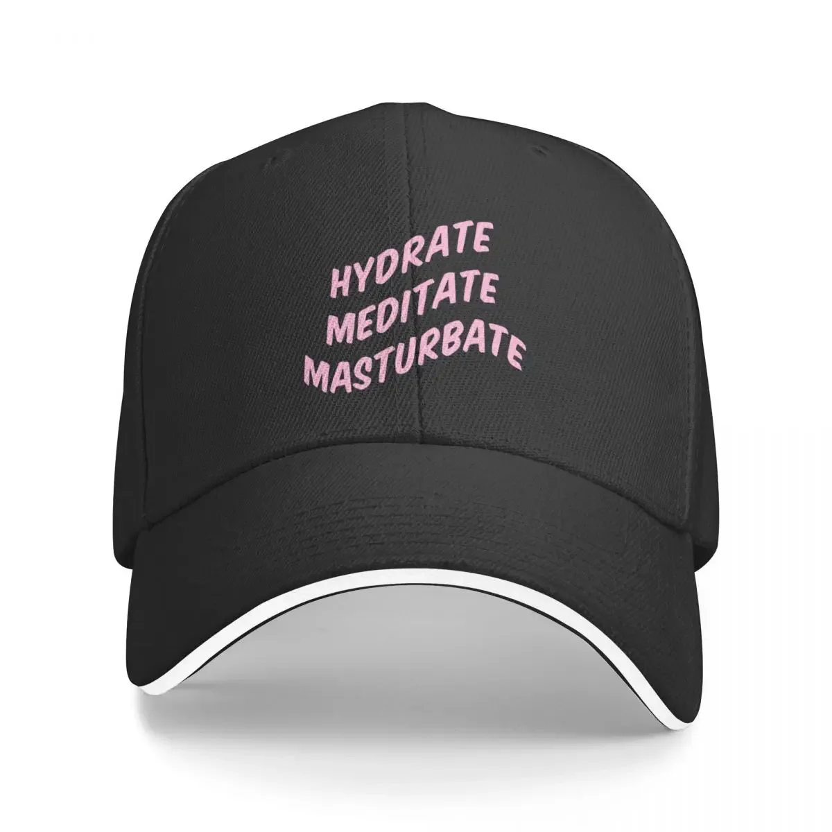 Hydrate Meditate Masturbate Baseball Cap hard hat Sunscreen New In The Hat Trucker Cap Boy Child Women's