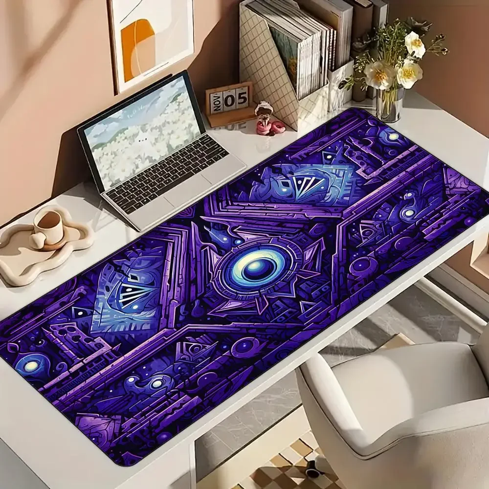 Mysterieuze Rune Eye muismat Bureaumat met gestikte randen Natuurlijke rubberen basis pc-accessoires Gamingmat Desktopdecoratie