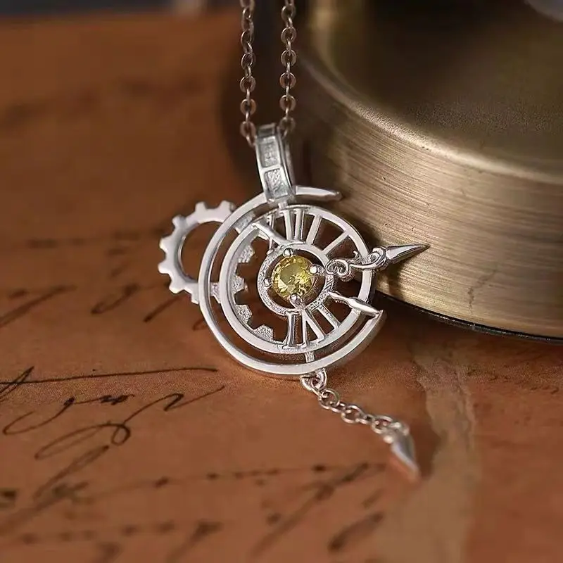 Lucas Charles Rin Anime Necklace Women Link Click Cartoon Necklaces Woman Charms Couples Chain Cosplay Collier Zinc Alloy Gifts
