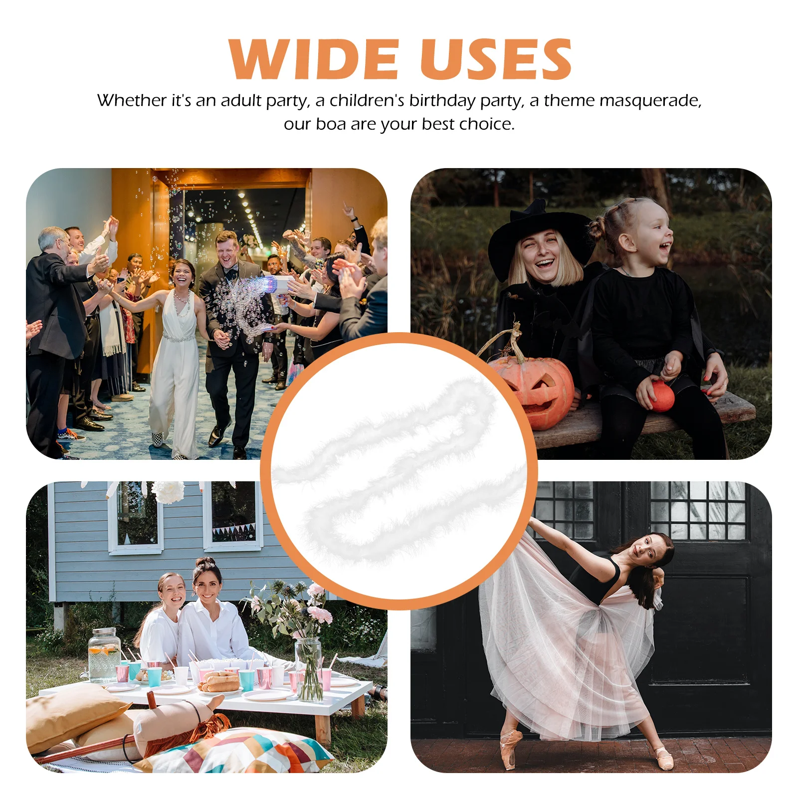 

2Pcs Turkey Plumes Boa Decorative DIY Craft Trim for Fancy Dress Party Cosplay Wedding Home Supplies Home Supplies