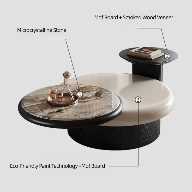 

Роскошный журнальный столик для гостиной с вращающейся столешницей, простые круглые кофейные столики для дома, современные приставные столики к дивану, наборы кофейных столиков