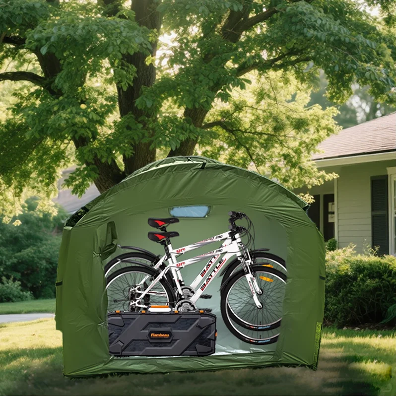 Portable Outdoor Bike Shelter Storage Tent with Carry Bag - Thickened Oxford Fabric Aluminum Alloy Frame Cycling Gear Protection
