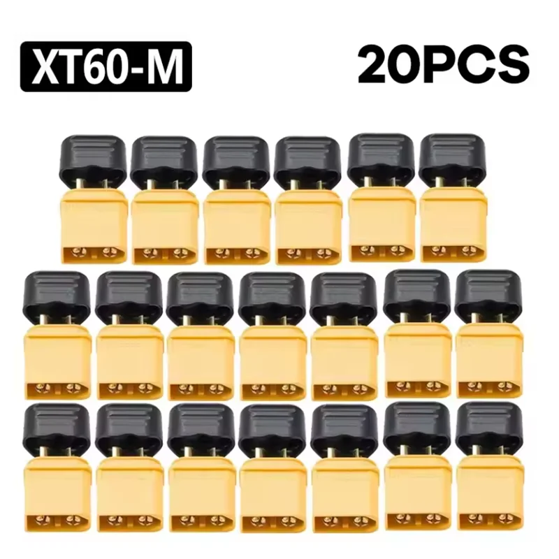 40 Stück XT60 Stecker und Buchsen Kabelverbinder Adapter mit Schutzhülle für RC-Akku, Auto, Flugzeug