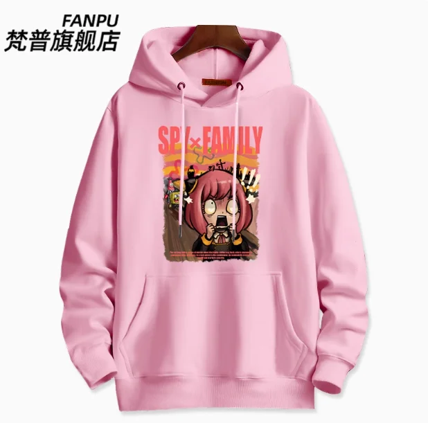 Anime SPY×FAMILY Anya Forger Sudadera con capucha Cosplay Otoño Invierno hombres mujeres abrigo chaqueta suelta Tops