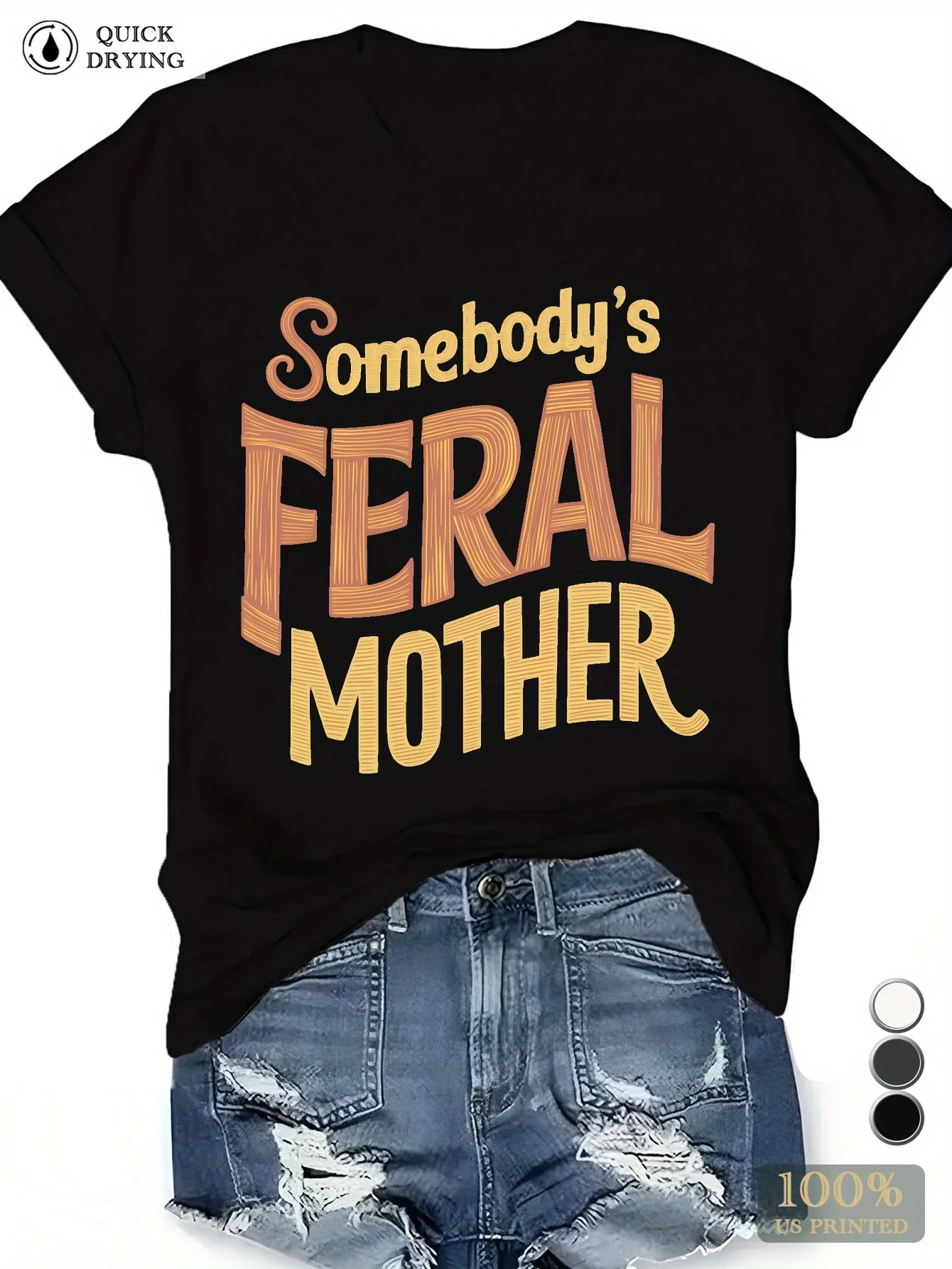 

Somebody s Feral Mother Women's Plus Size Sports Short Sleeve T-Shirt