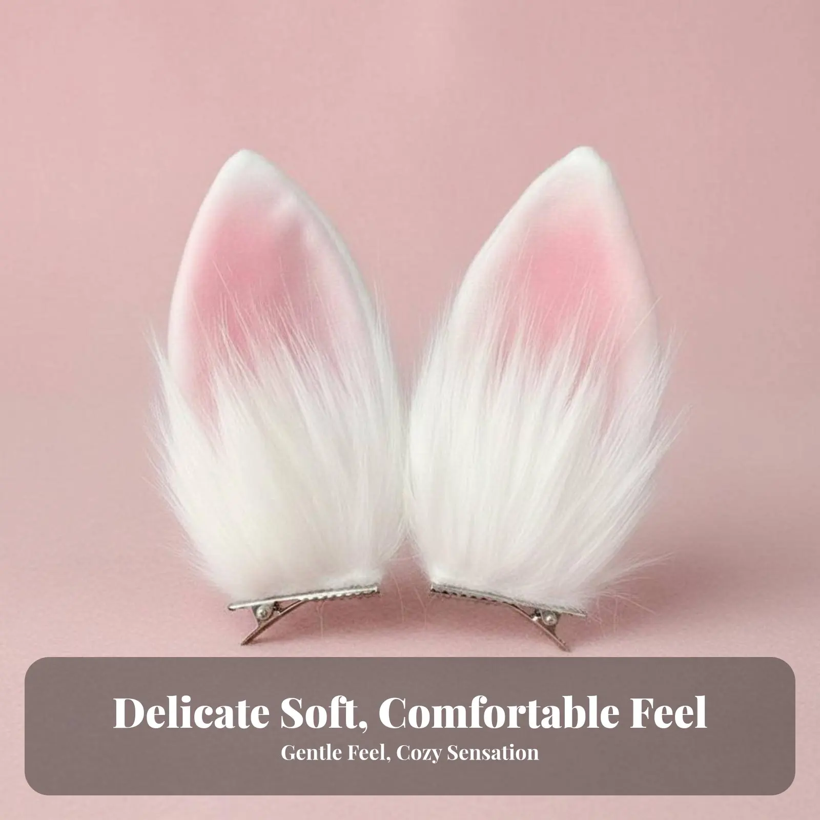 

2 Pieces Soft Hare Ear Fastener S Ancient Design Hare Ear Hair Fastener S Creature Ears Cute Design Costume Headwear Easy To