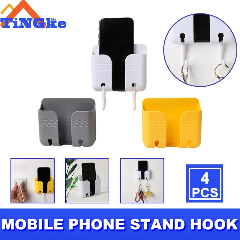 

1/2/4Pcs Multifunction Mobile Phone Holder Wall Mounted Organizer Storage Box Charging Dock Stand Organizer Bracket