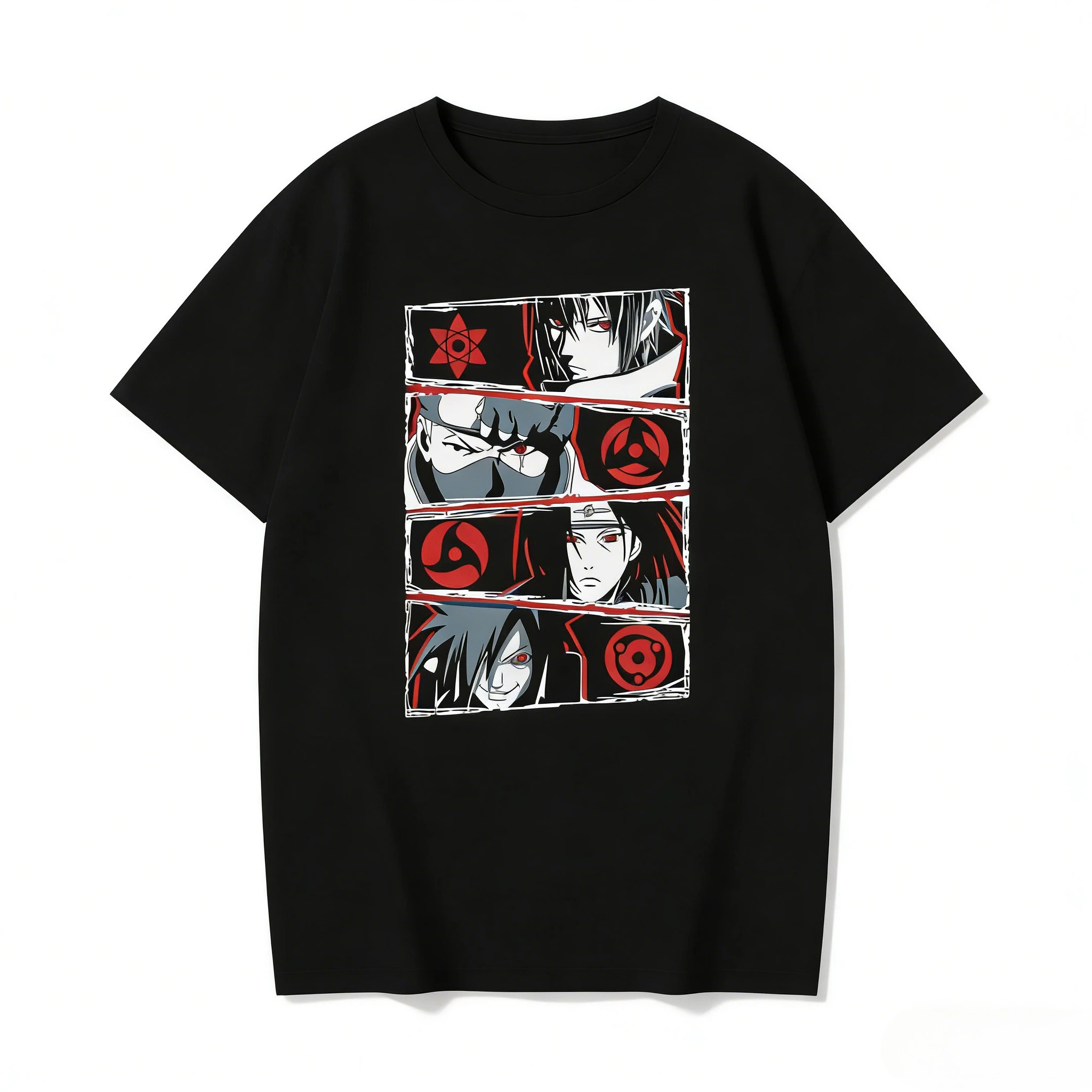 Anime Merchandise Latest Naruto Character Splash Style T-shirt Casual Cotton Short Sleeves 2026 Summer New Men's and Women's