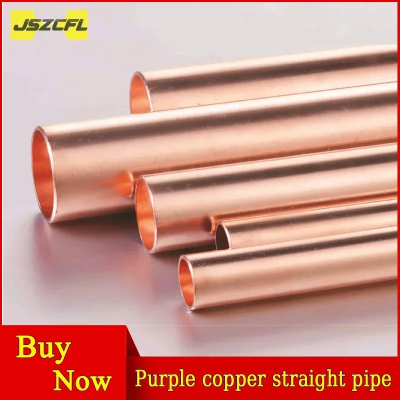 2pcs Purple Copper Straight Pipe Outer Diameter 3mm 4mm 5mm Hollow Hard Copper Tube Wall Thickness 0.5mm 1mm Length 500mm