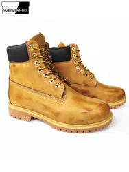 Men Handmade Vintage Cowskin Genuine Leather Ankle Boots Lace Up Spring Autumn Cargo High Top Shoes Mens Motorcycle Short Boots