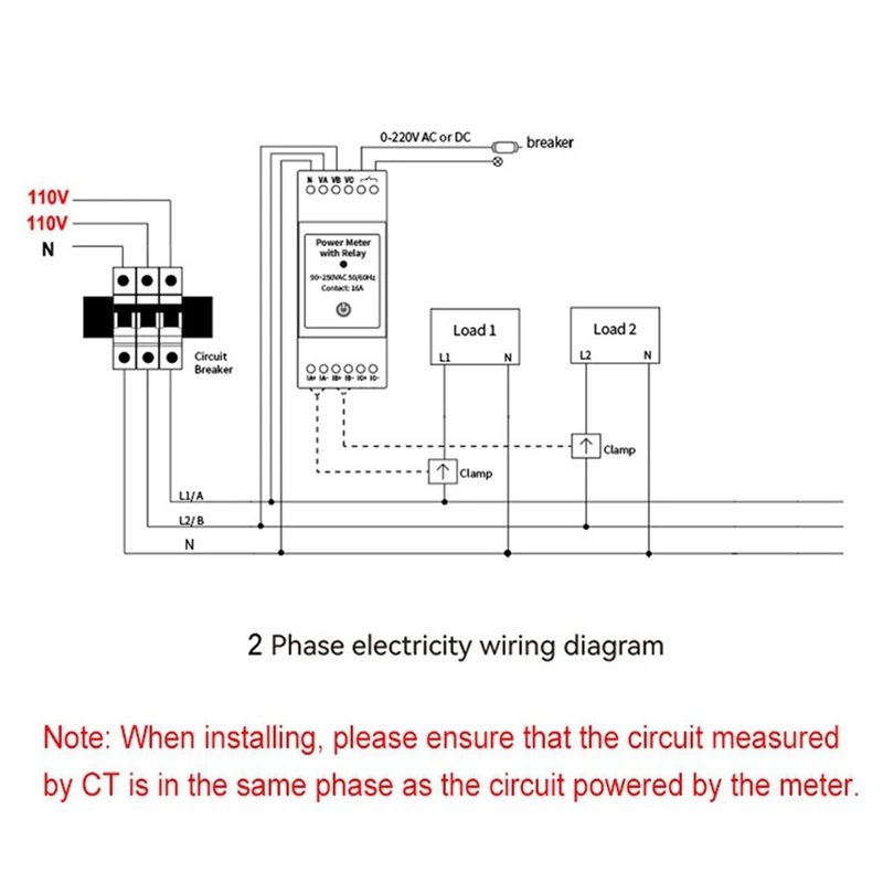 Tuya Smart Life Wifi Energy Meter Bidirectional 3 Phase With Dry Contact Switch App Monitor 80A AC110V/240V