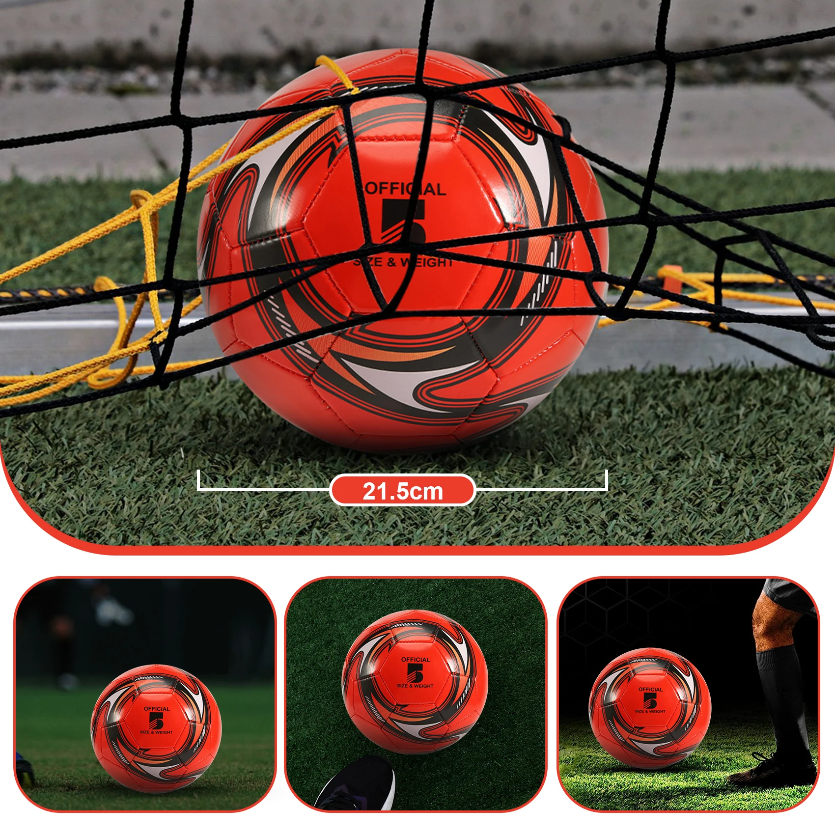 Imagem -05 - Bola de Futebol Oficial para Treinamento Futebol ao ar Livre Bola Vermelha Bola Oficial para Competição Tamanho 5