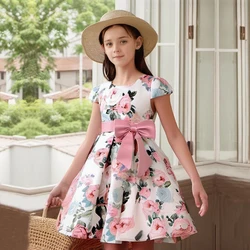 New Girls Kids Flower Elegant Causal Princess Party Dresses Children Clothing Christmas Birthday Wedding Party Baby Girl Dress