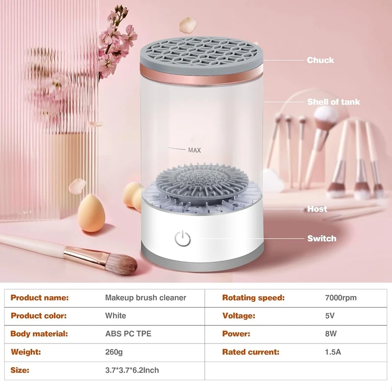 Makeup Brush Cleaner No Need To Install, One-Click Operation For Deep Cleaning 1 PCS