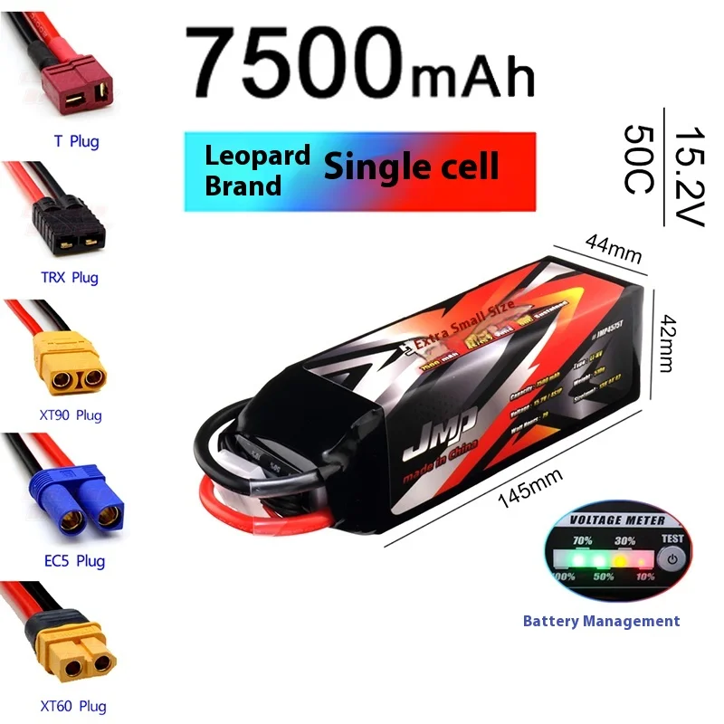 

Аксессуары для обновления внедорожников с дистанционным управлением Rc JMP Леопардовая литиевая батарея 7500 мАч 4S 50C Управление электроэнергией