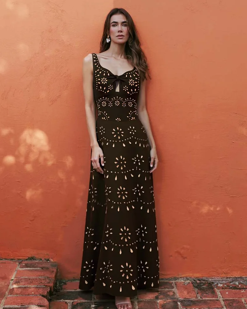 

Женский купальник WackDaria из двух частей: длинное платье-накидка и цельный купальник с вырезами (Maillot De Bain)