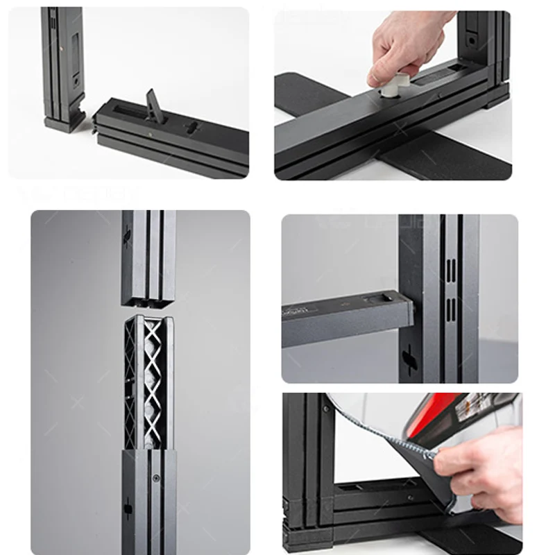 حامل عرض وحدات من الألومنيوم 3X3 مع حامل عرض كشك عرض زاوية صغيرة جرافيك