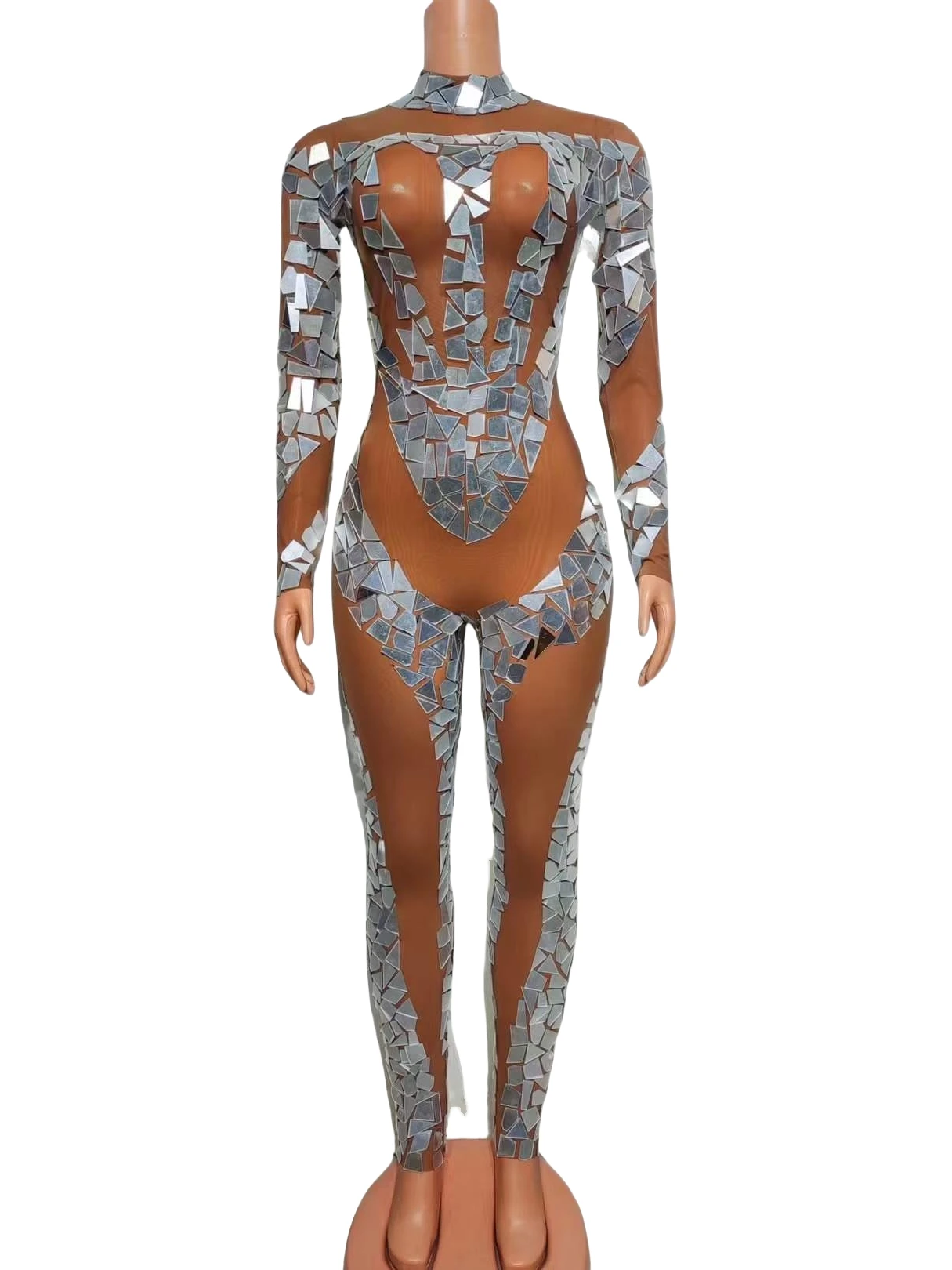 Monos con purpurina y lentejuelas para mujer, traje de baile para Club nocturno, trajes de cuerpo elásticos