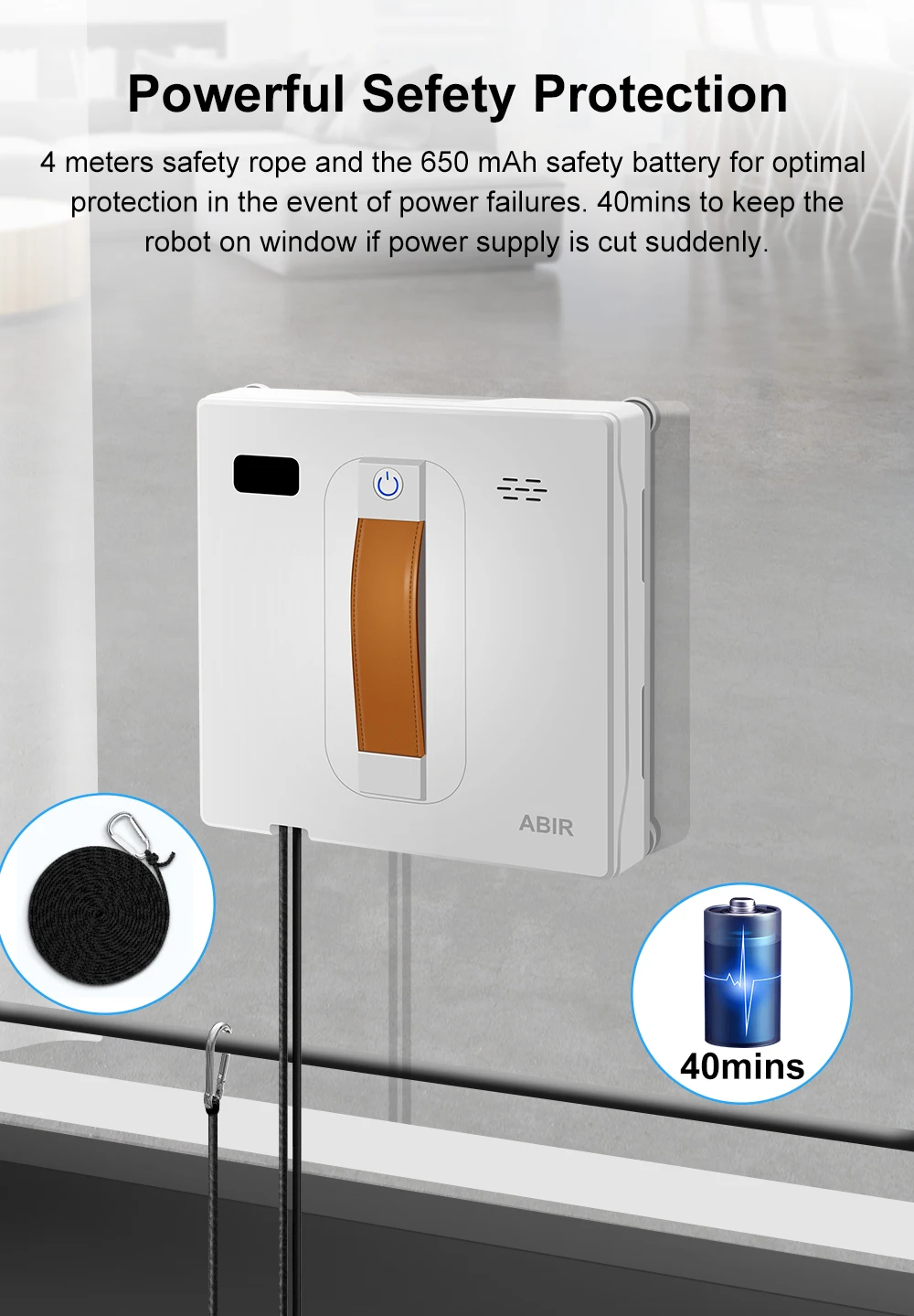 WD8 Smart Square Robot Window Cleaner Glass Washer with Ultrasonic Double-side Atomized Water Spray, Shenzhen Factory