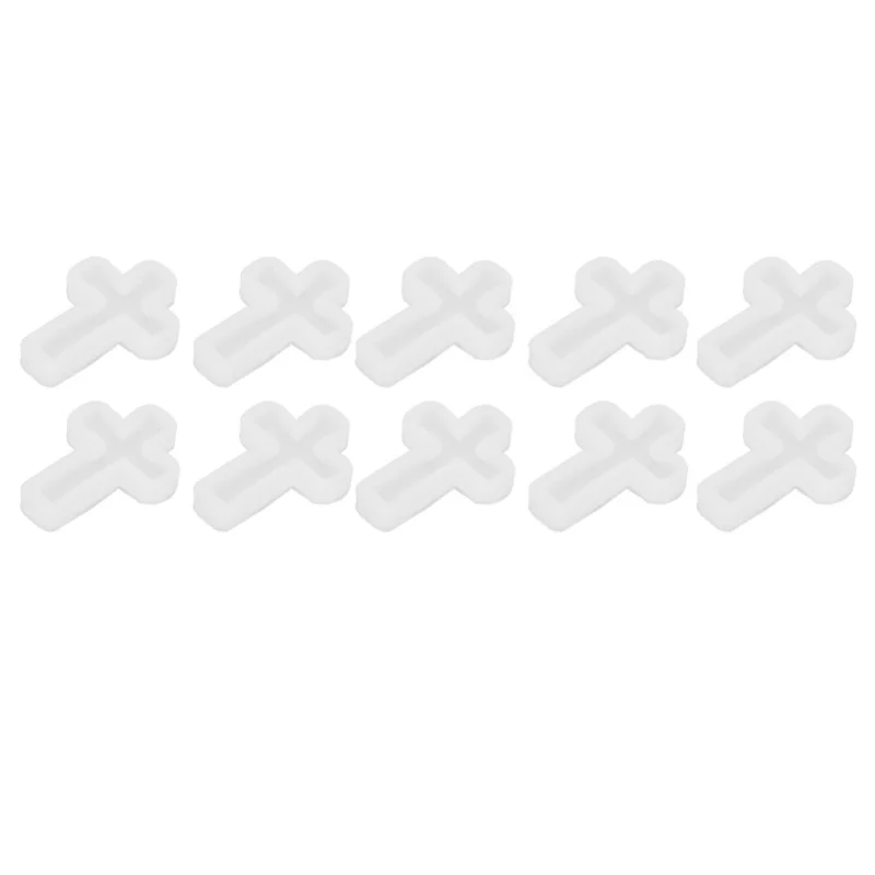 10 Pcs Cross Resin Mold Mirror Effect Elastic Eco Friendly Easy Demoulding Silicone Candle Mold For DIY