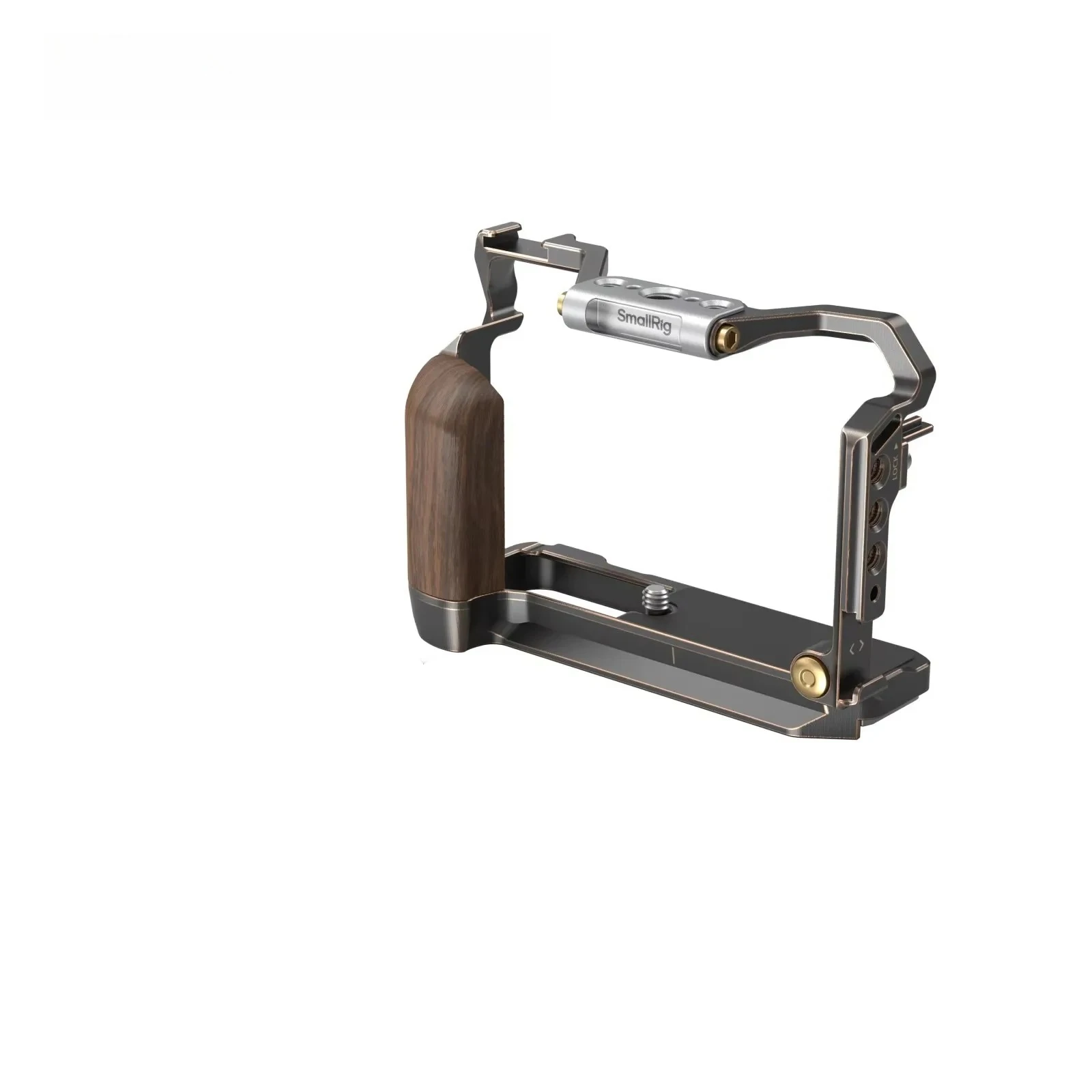 SmallRig X-M5 “Retro” Camera Cage for FUJIFILM X-M5 with Wooden Handgrip Shutter Release Button Hot Shoe Cover Windshield -4892