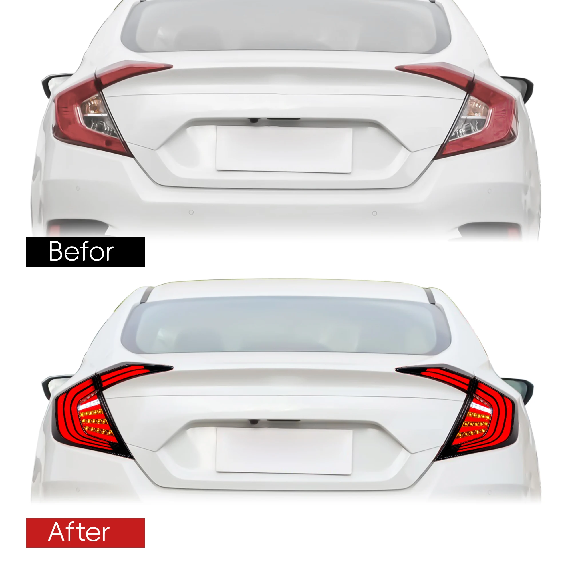 

High-Performance LED Tail Lights for Civic - Premium Rear Stop Lamps with Enhanced Visibility & Durability