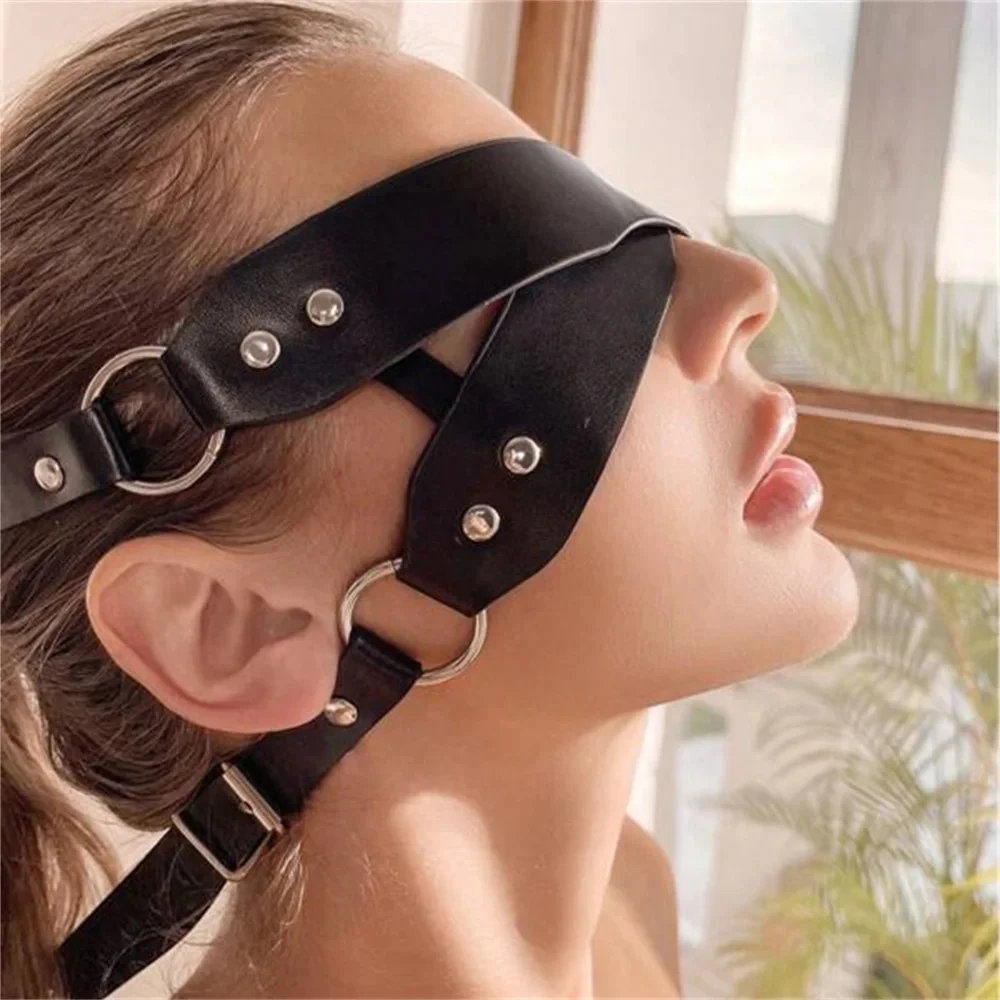 Exotic Leather Mask Women Men Cosplay Blindfold Games Half Face Mask BDSM Gothic Sex Toy Party Masquerade Ball Fancy Masks