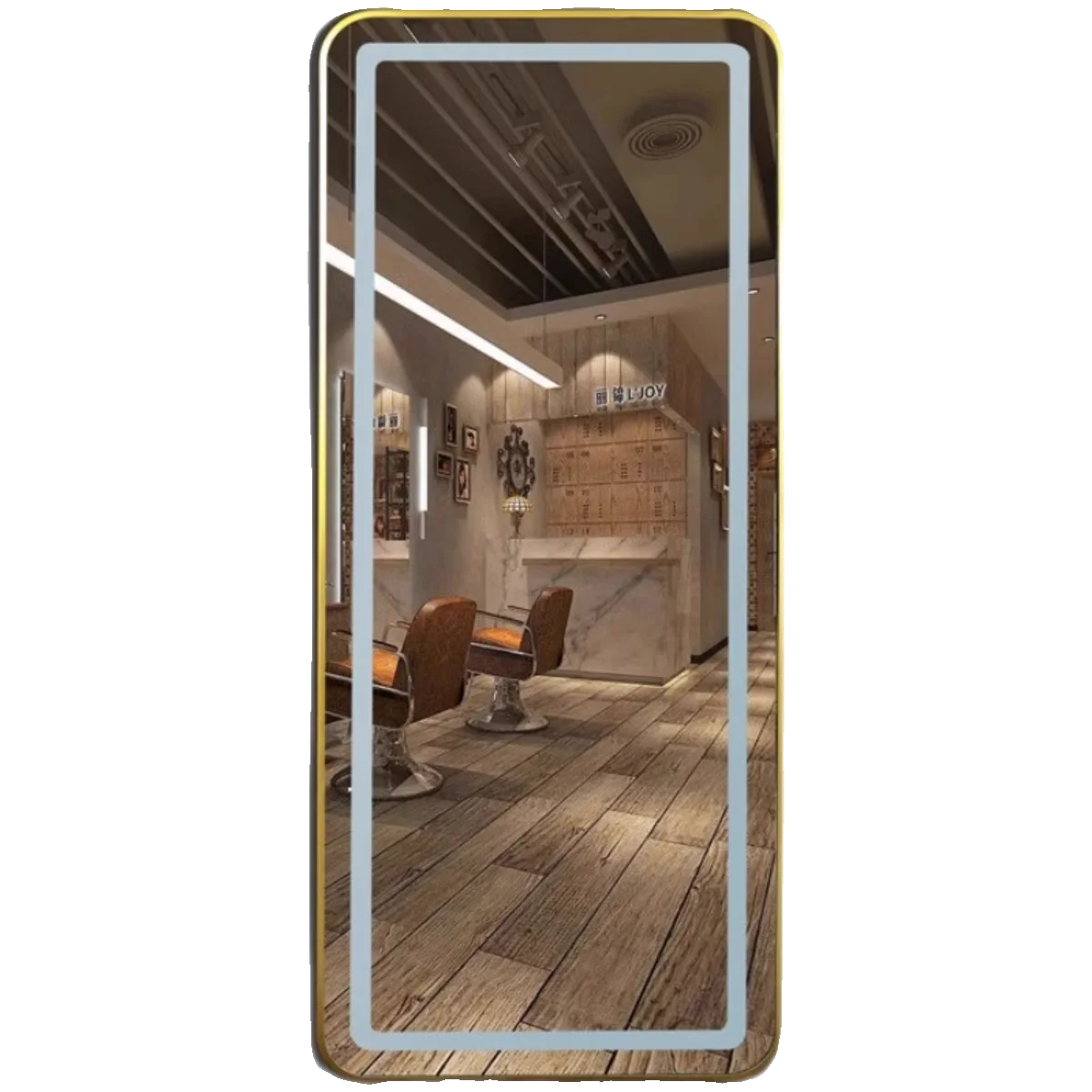 

Зеркало для парикмахерской, специальное зеркало для всего тела от пола до потолка, светодиодное зеркало с подсветкой, стулья в комплект не входят