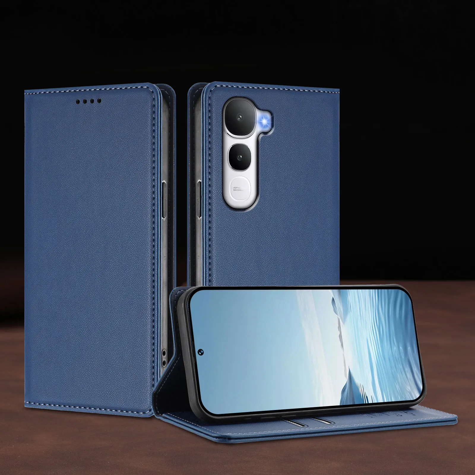 Funda Protectora Magnética de Cuero Tipo Cartera con Ranura para Tarjetas, Resistente a Impactos, para VIVO Y400 Pro Y400 Y300 Pro Plus Y300t Y300