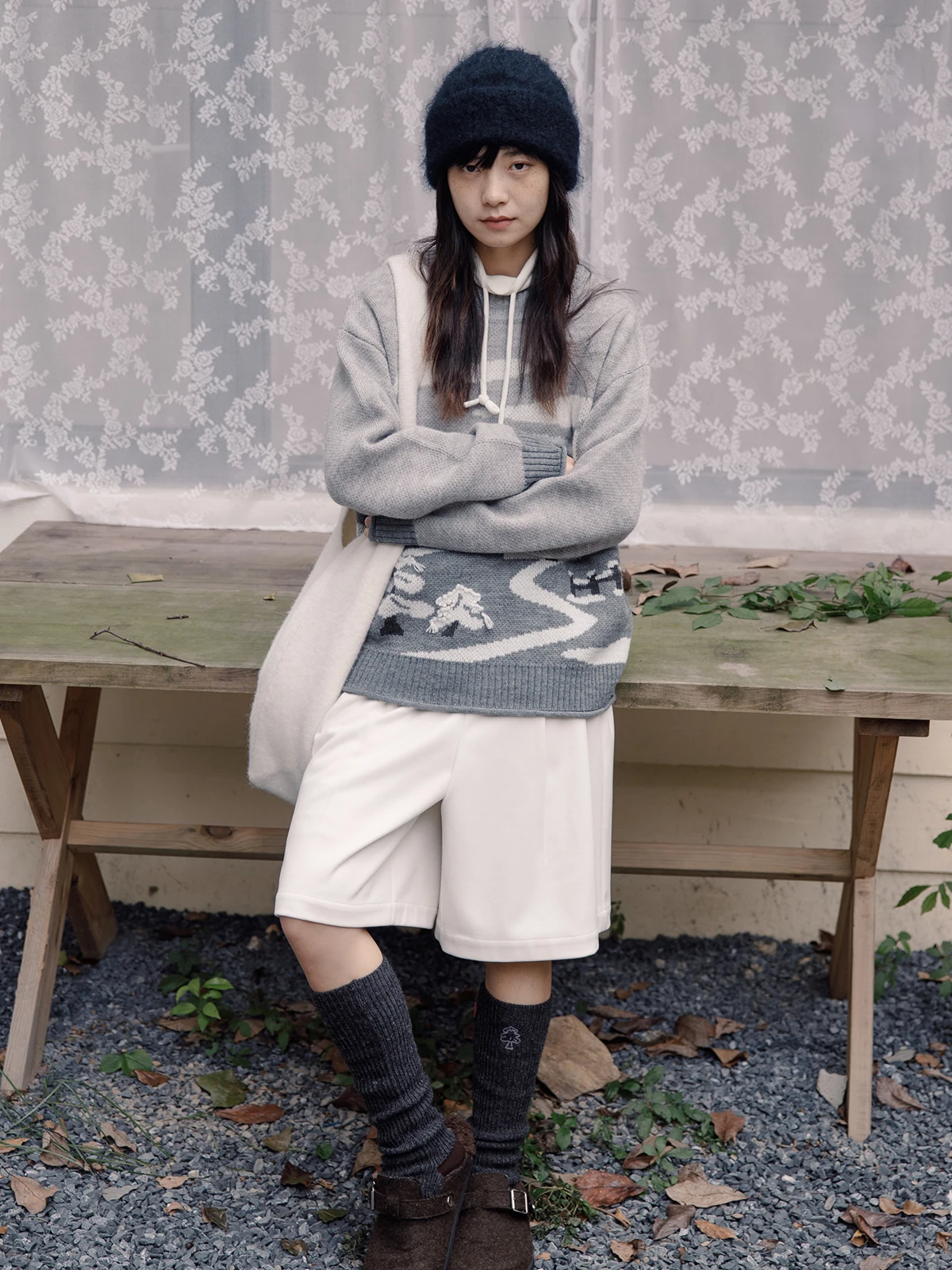 

Шерстяной вязаный свитер Red House Cisas с узором, женский, свободного кроя, с длинными рукавами