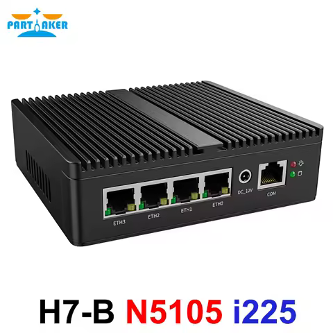 Partaker Mini PC N5105 N150 J4125 J6413 Soft Router 4 Intel i226 2.5G LAN pfSense Firewall Appliance 2xDDR4 OPNsense VPN Server