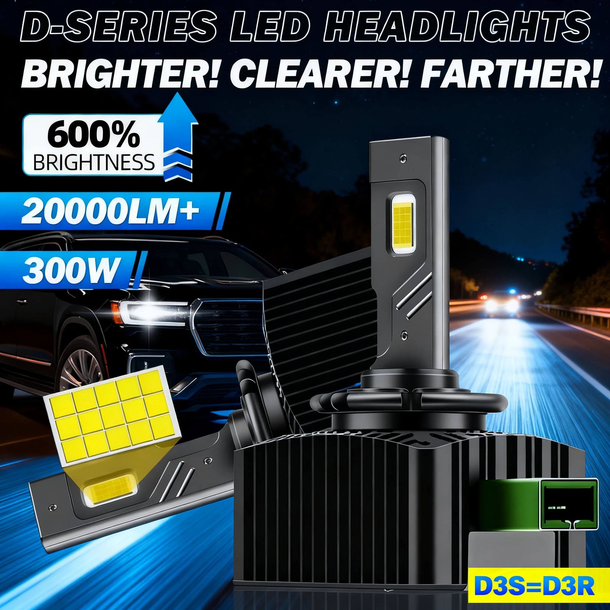

2xD3S Светодиодные фары D3R Canbus без ошибок Размер 1:1, автоматическая лампа 20000LM 6000K Белые супер яркие светодиодные лампы Plug&Play Turbo
