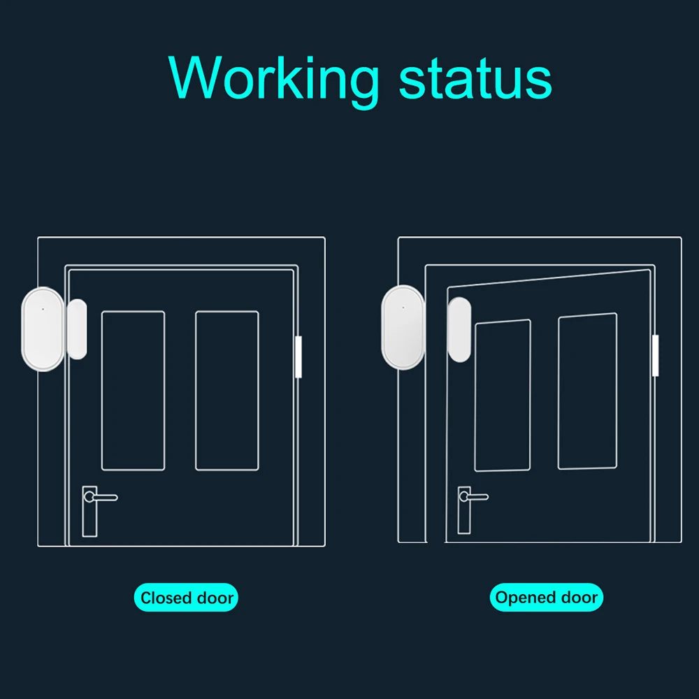 ZONAN D30 Mini 433MHz Wireless Window Door Sensor for Home Burglar Security Alarm System Remote Control Door Lock Android Ios