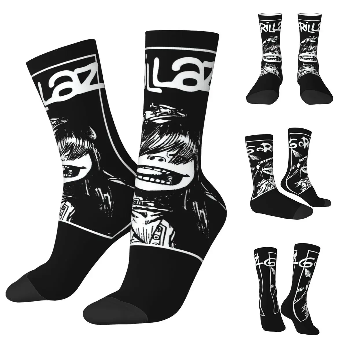 

Cool Music Band Gorillaz Skateboard Unisex Socks,Hiking 3D Print Happy Socks Street Style Crazy Sock