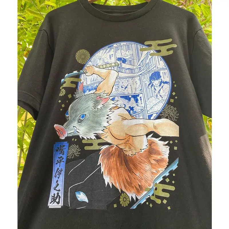 

Hashibira Inosuke с коротким рукавом и принтом аниме периферийных суставов мужская и женская тяжелая хлопковая футболка