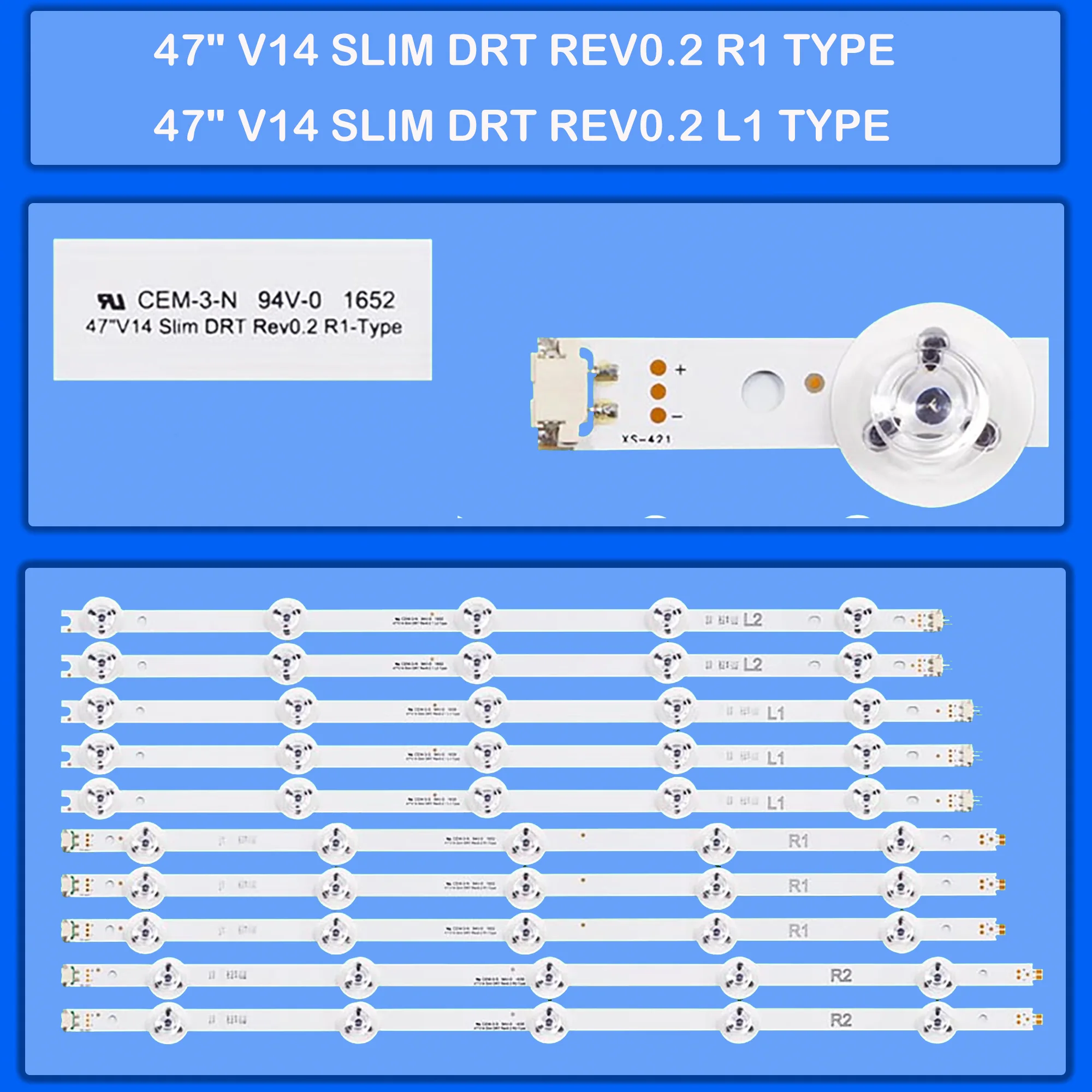

LED Backlight Strips For TH-47AS700A TX-47ASM651E TX-47ASM655 TH-47AS700K TH-47AS700Z TX-47AS740B TX47AS650B 6916L-1813A