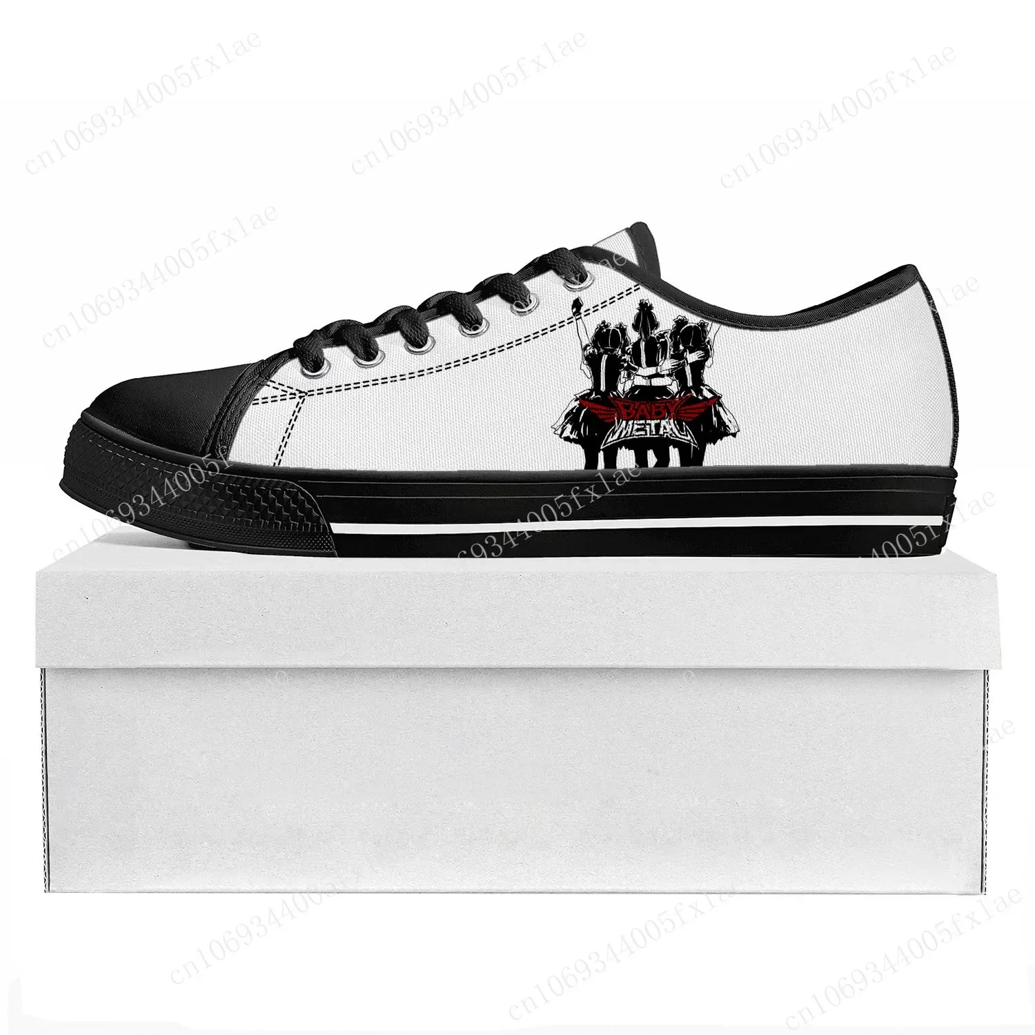 Baby metal Rock Band Pop Mode Low Top hochwertige Turnschuhe Herren Damen Teenager Leinwand Sneaker Paar Schuhe benutzer definierte Schuh schwarz