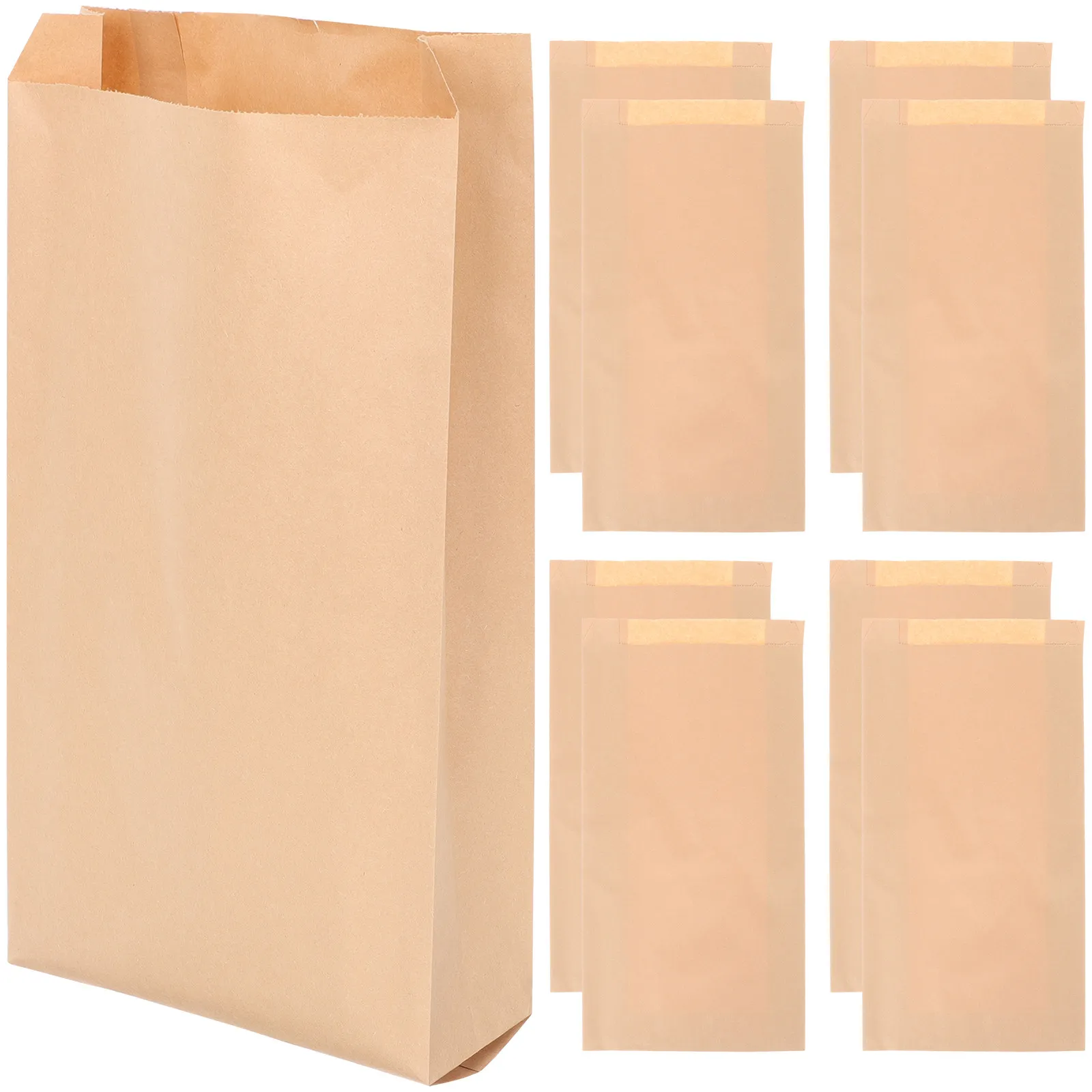 

100Pcs Kraft Paper Bags Brown Baking Snack Holders Muffin Wrappers Disposable for Bakery Lunch Sandwiches Baking Bags