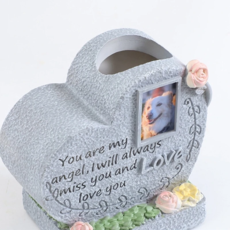 الجملة المحفورة الحيوانات الأليفة حجر القبر مانعة لتسرب الماء الراتنج التذكاري قبر علامة القطط شواهد القبور لفقدان الحيوانات #4