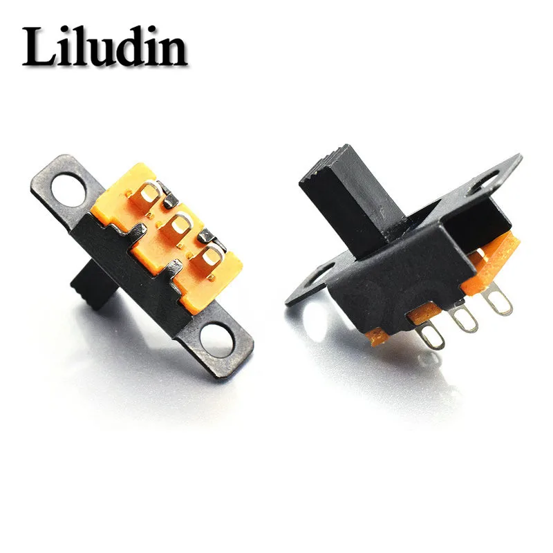 20PCS 50V 0.5 A Mini Size Black SPDT Slide Switch for DIY Power Electronic Projects SS12F15 on-off Toggle Switch Handle 6mm