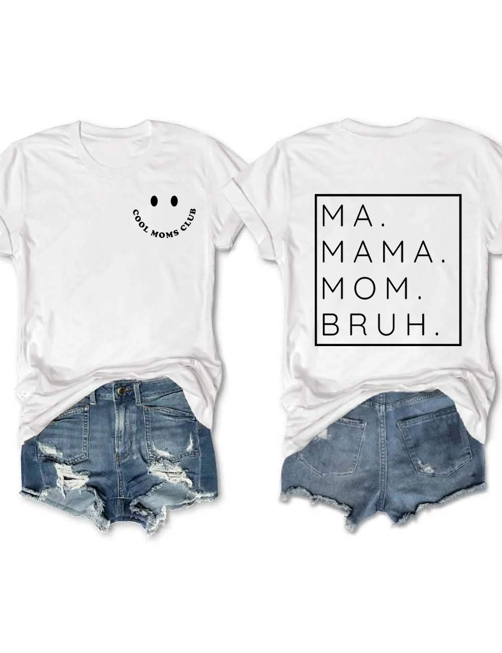 

2024 New Hot Sale Individuality Mother's Day Female T-shirt Ma Mama Mom Bruh Slogan Women Shirt Fashion Casual Girl Tee