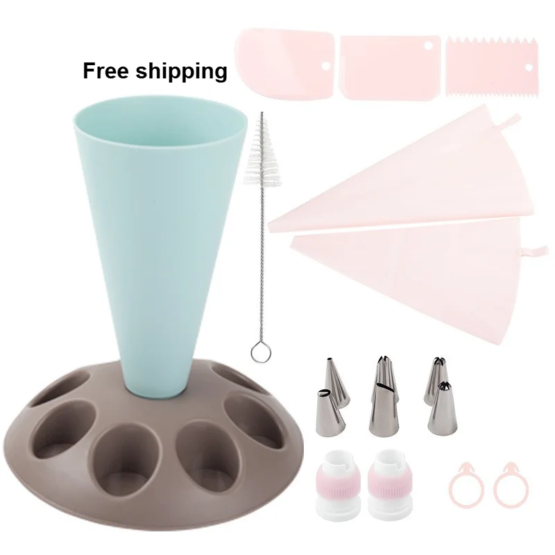 

Baking Tools Piping Support Stand, Piping Bag and Nozzle Set, Detachable Piping Nozzles and Bag Holder Baking Tools