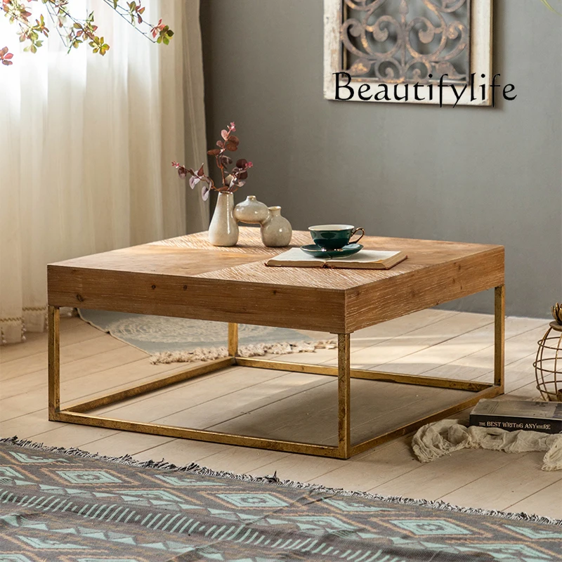 

Solid wood coffee table Round living room Home designer hotel Tea table decoración hogar